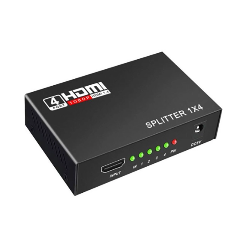 اسپلیتر HDMI 4PORT + آداپتور 1080P 3D