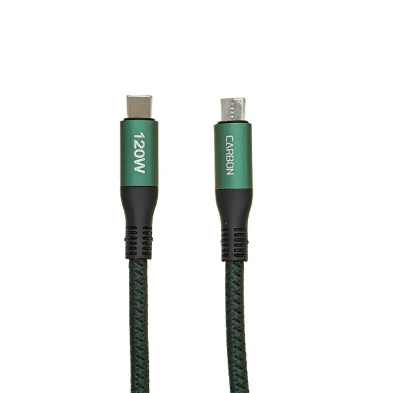 کابل شارژ تایپ سی به تایپ سی برند CARBON مدل CB-2 متراژ 120 سانتی متر