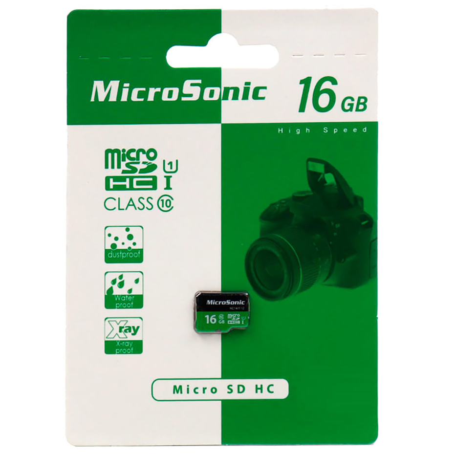کارت حافظه microSDXC میکروسونیک مدل HC کلاس 10 استاندارد UH9S-I U1 سرعت 0MBps ظرفیت 16 گیگابایت